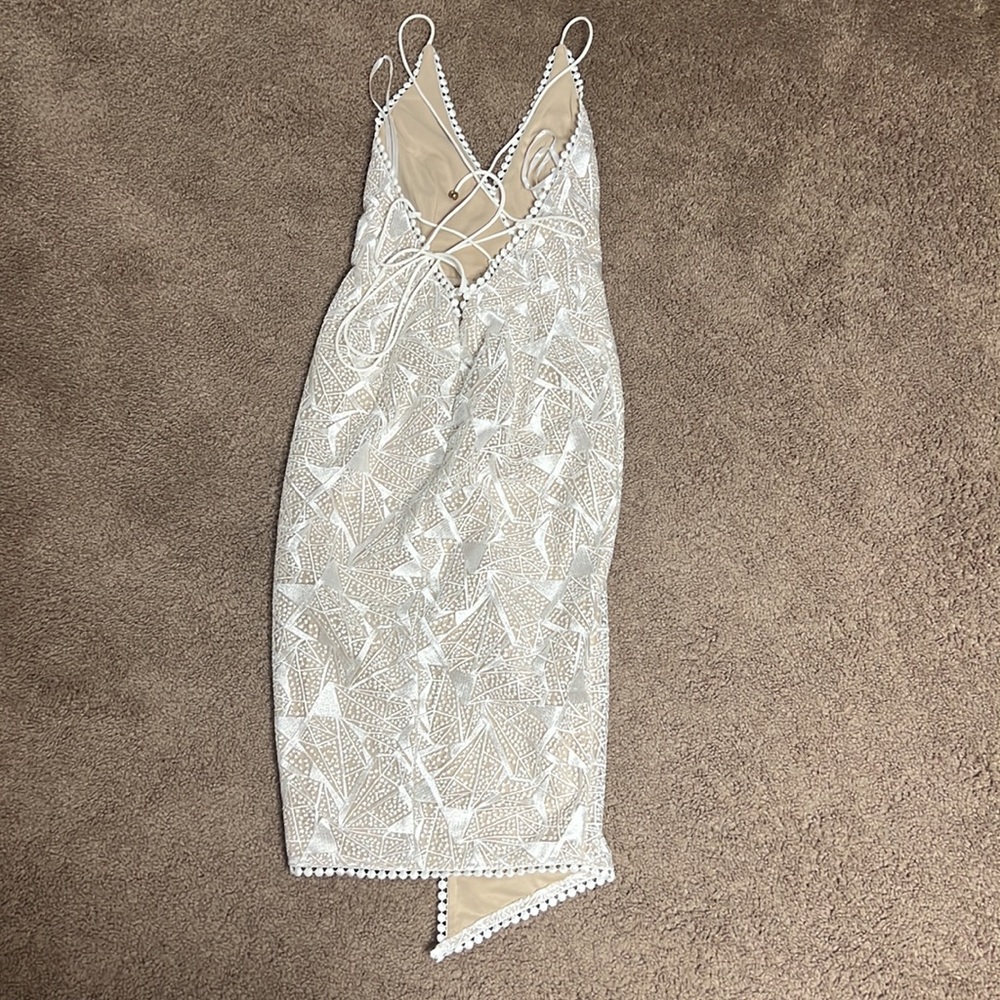 Fearless Asymmetrical Split Hem Embroidered Midi … - image 3